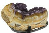 Amethyst Geode Section on Metal Stand - Uruguay #139842-3